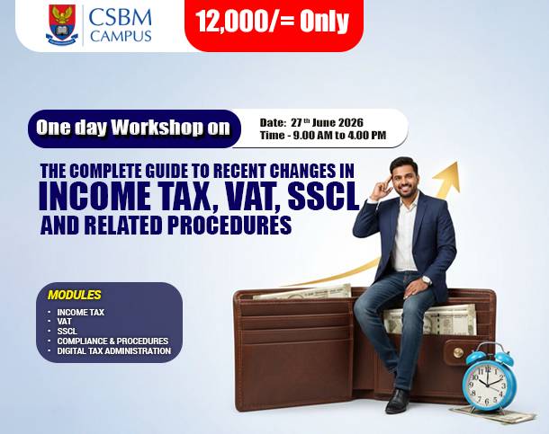 One Day Workshop on Income Tax, VAT, SSCL and related procedures